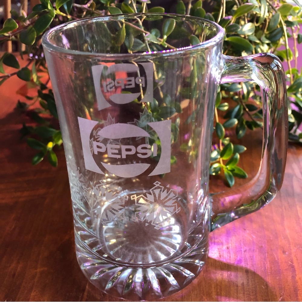 Pepsi Collectible Leaves & Snowflakes Glass Mug Stein